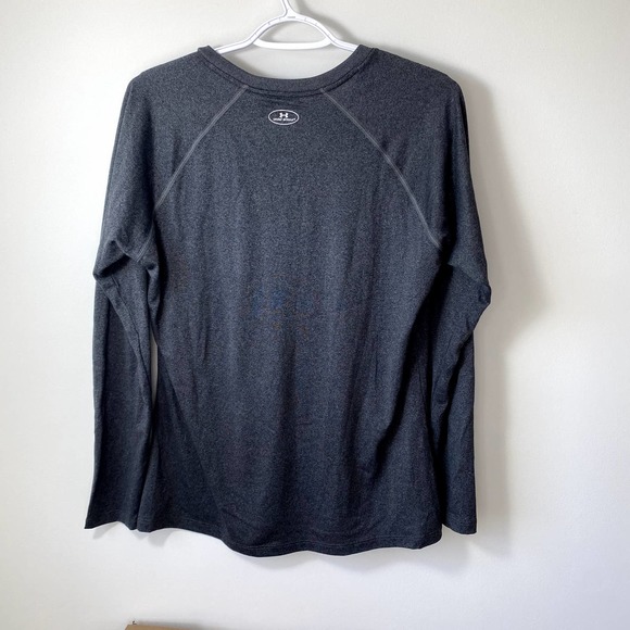 Under Armour Long Sleeve Performance Vneck tee Gray Shirt Large - Picture 4 of 7